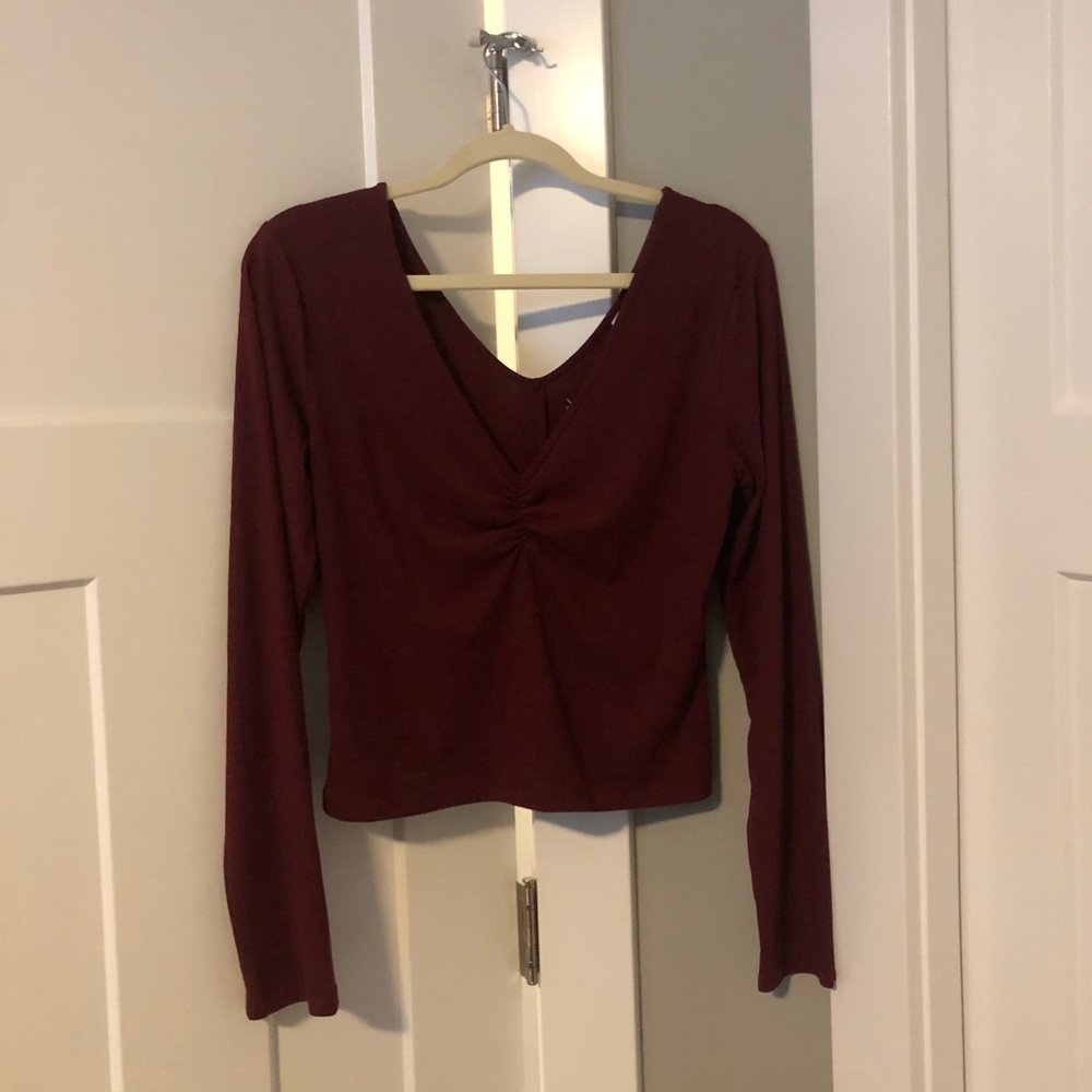 Pacsun basic long sleeve in burgundy.